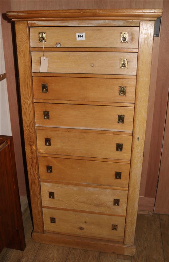 A late Victorian pine collectors chest, W.2ft 3in. D.1ft 5in. H.4ft 6in.